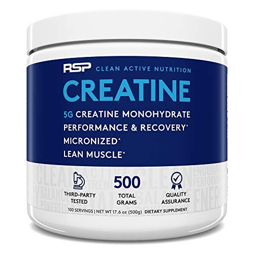 RSP Creatine Monohydrate Pure Micronized Creatine Powder Supplement for Increased Strength Muscle Recovery and Performance for Men Women Unflavored 500 grams RSP Creatine Monohydrate Pure Micronized Creatine Powder Supplement for Increased Strength Muscle Recovery and Performance for Men Women Unflavored 500 grams