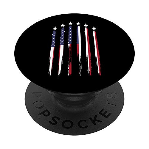 American Flag USA Airplane Jet Fighter 4th of July Patriotic PopSockets Grip and Stand for Phones and Tablets