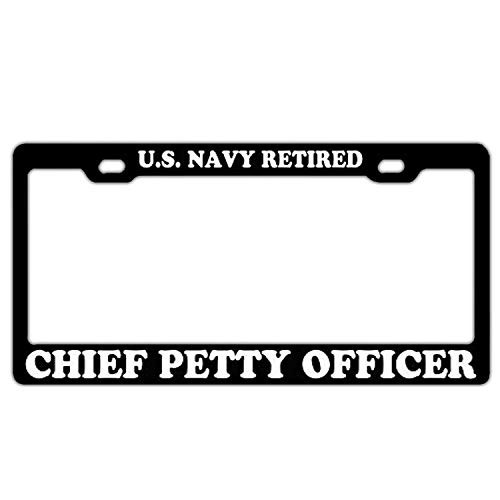 XYcustomBest US License Plate Frame - US Navy Retired Chief Petty Officer XYcustomBest US License Plate Frame - US Navy Retired Chief Petty Officer
