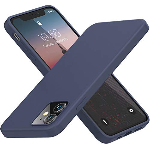 Cordking Compatible with iPhone 12 - iPhone 12 Pro  Silicone Shockproof Phone Case with ?Soft Anti-Scratch Microfiber Lining? for iPhone 12 - iPhone 12 Pro 6-1 inch  Navy Blue