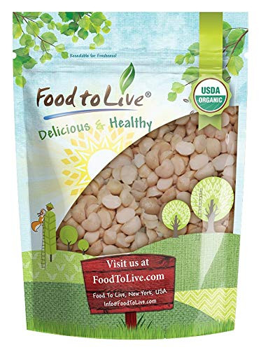 Organic Macadamia Nut Pieces  8 Ounces - Non-GMO  Unsalted  Unroasted  Kosher  Raw  Vegan  Bulk