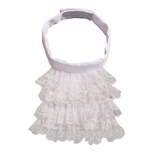 BLESSUME White Colonial Lace Jabot Cuffs Set Costume Accessory Little White Jabot