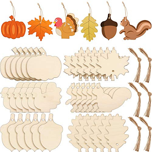 60 Pieces Thanksgiving Unfinished Wooden Ornaments Maple Leaves Pumpkin Wood Cutout Squirrel Acorn Blank Wooden Ornament for Thanksgiving Fall Party DIY Decor Supplies 6 Styles 60 Pieces Thanksgiving Unfinished Wooden Ornaments Maple Leaves Pumpkin Wood Cutout Squirrel Acorn Blank Wooden Ornament for Thanksgiving Fall Party DIY Decor Supplies 6 Styles