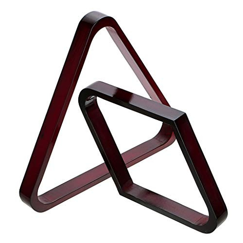 OwnMy Set of 2 Wooden Billiard Ball Rack Set  Vintage Solid Wood Billiard 8-Ball Triangle Rack   9-Ball Diamond Rack Table Pool Ball Racks Red