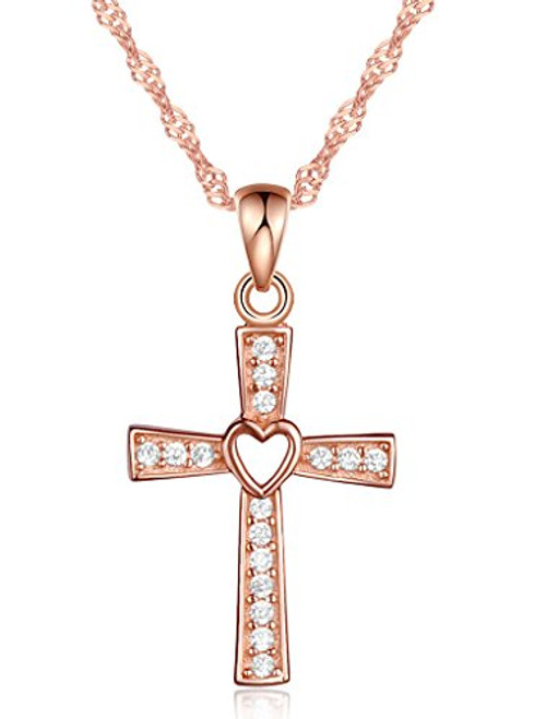 Infinite U Classic Cross Crucifix Pendant Chain Necklace 925 Sterling Silver Cubic Zirconia A Infinite U Classic Cross Crucifix Pendant Chain Necklace 925 Sterling Silver Cubic Zirconia A