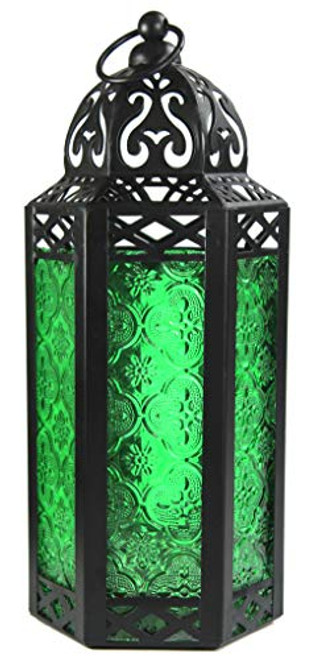 Vela Lanterns Moroccan Style Candle Lantern Medium Green Glass Vela Lanterns Moroccan Style Candle Lantern Medium Green Glass