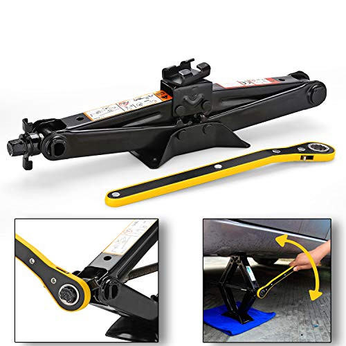 CPROSP Scissor Jack Car for/SUV/MPV max 2 Tons(4,409 lbs) Capacity with Hand Crank Trolley Lifter with Ratchet