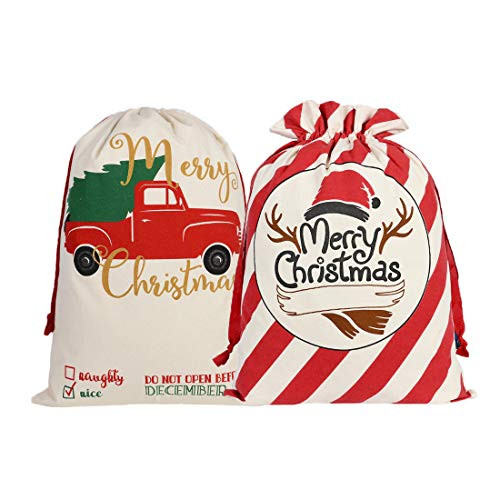 Christmas Santa Sacks Large Christmas Presents Sacks Bags with Drawstring Xmas Gift Bag Reusable Christmas Canvas Santa Bags for Kids Presents Gift Candy Treats Storage 2 Pcs Christmas Santa Sacks Large Christmas Presents Sacks Bags with Drawstring Xmas Gift Bag Reusable Christmas Canvas Santa Bags for Kids Presents Gift Candy Treats Storage 2 Pcs