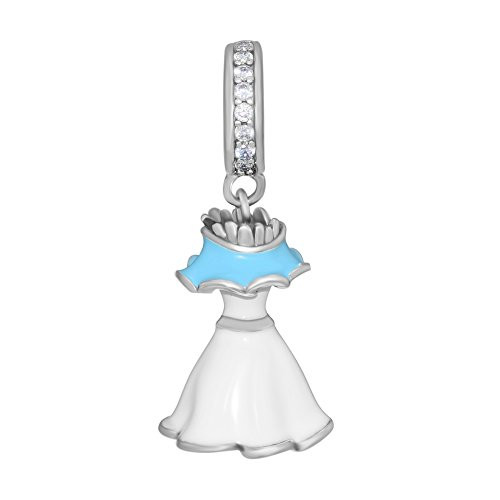 CKK Jewelry Fit for Pandora Bracelets Necklaces 100  925 Sterling Silver Princess Dress Charm Bead- CKK Jewelry Fit for Pandora Bracelets Necklaces 100  925 Sterling Silver Princess Dress Charm Bead-