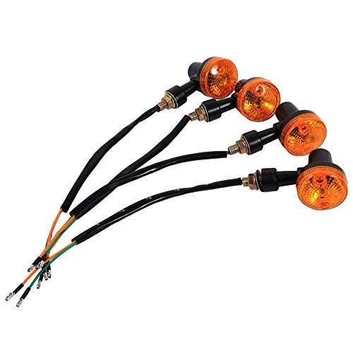 4Pcs Turn Signal Lights Motorcycle Indicators Universal Turn Signal Indicators Blinker Amber Light 12V for Most Motorcycle Street Bike Scooter Cruiser