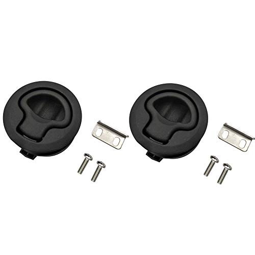 Slam Latch Hatch Round Latch for Flush Pull Boat Marine Deck Hatch Door -Black 2  Pack of 2