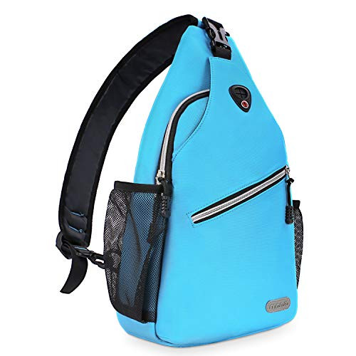 MOSISO Sling Backpack  Multipurpose Crossbody Shoulder Bag Travel Hiking Daypack  Sky Blue