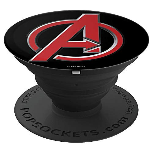 Marvel Avengers Classic Red Beveled Logo PopSockets Grip and Stand for Phones and Tablets