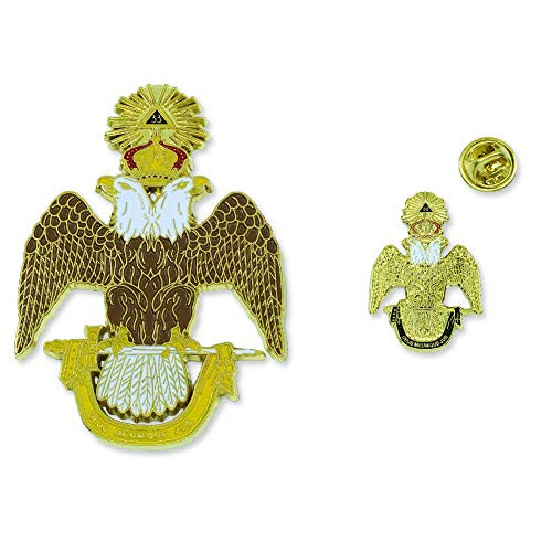 33rd Degree Double Headed Eagle Scottish Rite Auto Emblem Lapel Pin Masonic Combo Pack 33rd Degree Double Headed Eagle Scottish Rite Auto Emblem Lapel Pin Masonic Combo Pack