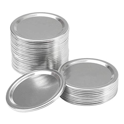 50 Pcs Regular Mouth Canning Lids 70MM Mason Jar Canning Lids  Reusable Leak Proof Split-Type Lids with Silicone Seals Rings