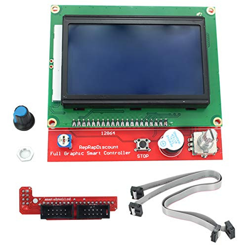 DEVMO LCD 12864 Version Graphic Smart Display Controller Module Board with Adapter and Cable Compatible with RAMPS 1-4 Reprap 3D Printer Kit Mendel Prusa Arduino
