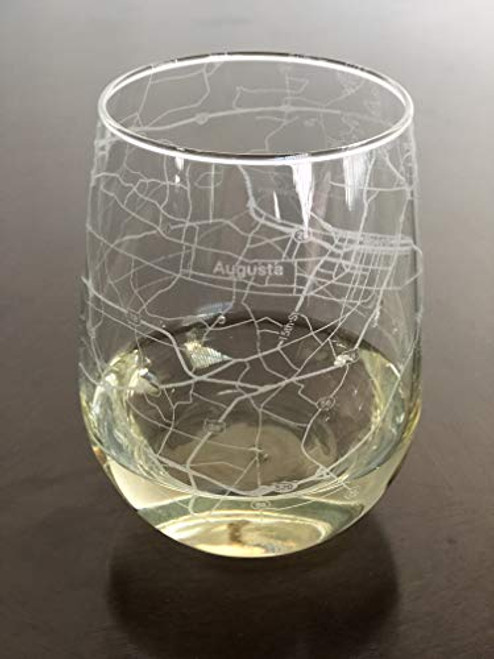 Stemless 17oz Wine Glass Urban City Map Augusta Georgia Stemless 17oz Wine Glass Urban City Map Augusta Georgia