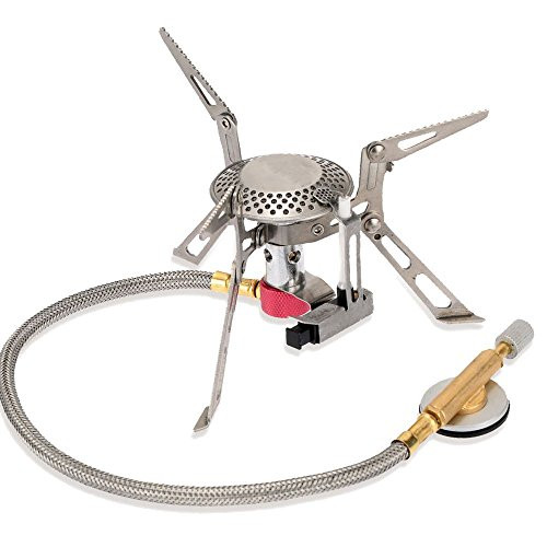 Outdoor Camping Gas Stove Ultralight Compact Foldable 3000W Gas Powered Backpacking Stove with Piezo Ignition for Butane Butane-Propane Mixed Fuel Canisters Outdoor Camping Gas Stove Ultralight Compact Foldable 3000W Gas Powered Backpacking Stove with Piezo Ignition for Butane Butane-Propane Mixed Fuel Canisters