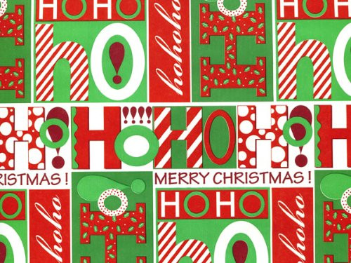 Ho Ho Ho Merry Holiday Wrap Paper - 16 Foot Roll