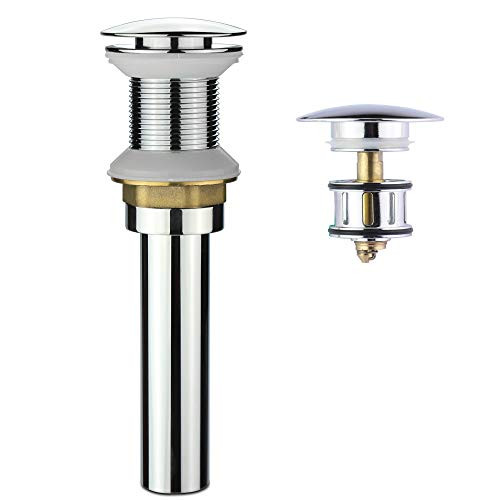 Bathroom Faucet Pop-up Drain without Overflow  Lavatory Basin Vessel Vanity Sink Drain Stopper  Chrome