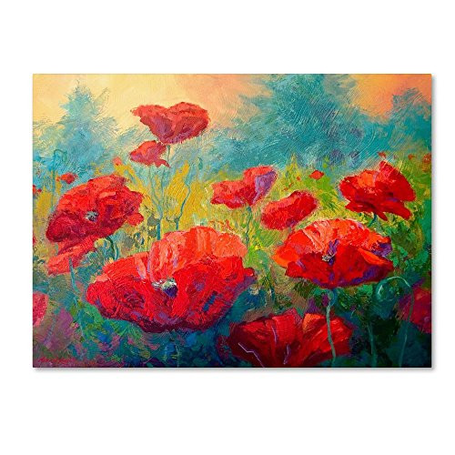Trademark Fine Art Field of Poppies by Marion Rose, 14x19-Inch Canvas Wall Art