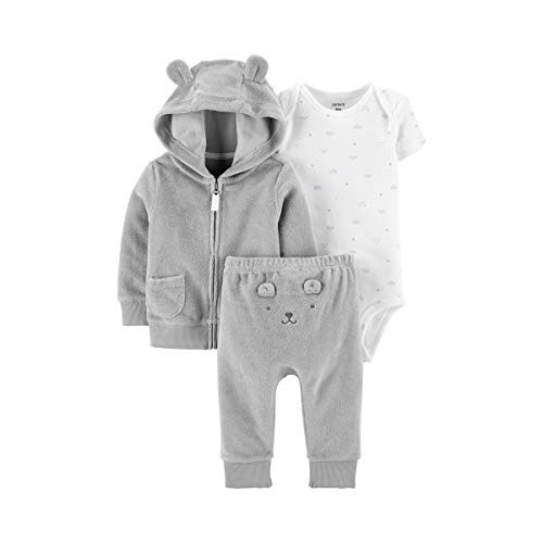 Carter s Baby Boys  3 Piece Terry Cardigan Set Baby - Grey Terry - 9M