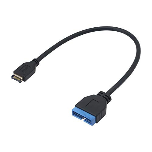 YAODHAOD USB 3-1 Front Panel Socket to USB 3-0 20Pin Header Male Extension Cable  Internal IDC 20 Pin to Type-E Connector Adapter for Motherboard Card Header 30CM