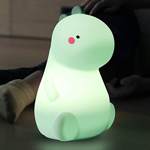 Dinosaur Night Light for Kids LED Nursery Lamp for Toddler s Room Cute Color Changing Silicone Baby Night Light with Touch Sensor Dinosaur Gifts for Boys Girls Green Dinosaur Night Light for Kids LED Nursery Lamp for Toddler s Room Cute Color Changing Silicone Baby Night Light with Touch Sensor Dinosaur Gifts for Boys Girls Green
