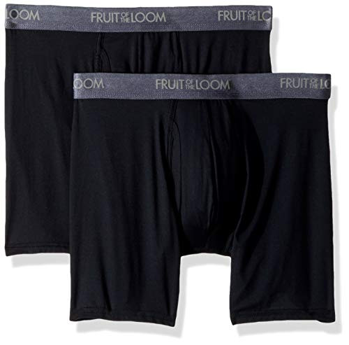 Fruit of the Loom Men s Premium Everlight Boxer Brief  black-gray  X-Large