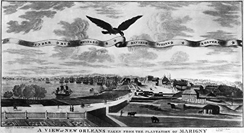 New Orleans 1803 Na View Of The City Of New Orleans Louisiana At The Time Of The Louisiana Purchase In 1803 Bearing The Motto Under My Wings Everything Prospers Lithograph After A Painting By Boqueto
