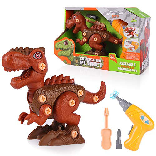 SHANNA Dinosaur Toys Take Apart Dinosaurs Toy for Kids 3-5 5-7 Building Toy Set with Electric Drill Play Kit STEM Learning Toys for 3 Year Old Boys Girl and Above - Orange Tyrannosaurus Rex SHANNA Dinosaur Toys Take Apart Dinosaurs Toy for Kids 3-5 5-7 Building Toy Set with Electric Drill Play Kit STEM Learning Toys for 3 Year Old Boys Girl and Above - Orange Tyrannosaurus Rex