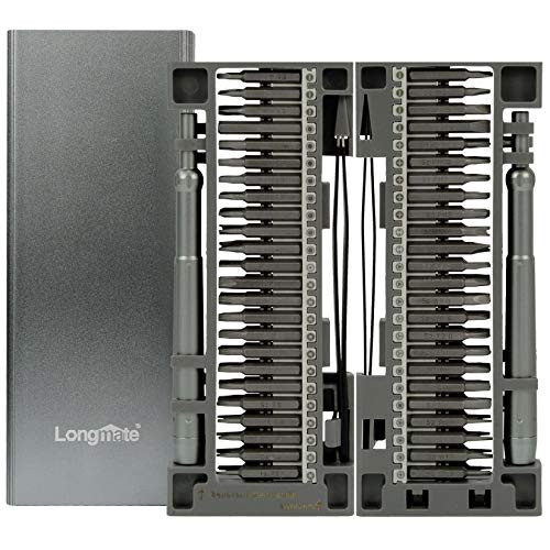Longmate  50 in 1 Precision Screwdriver Set  Magnetic Electronics Repair Tool Kit with High Grade S2 Tool Steel Driver Bits and Aluminum Case for Mobile Phone  Electronics  Household DIY Repair