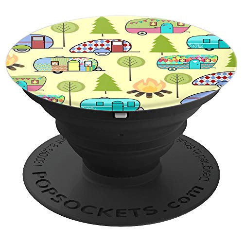 Camping Camper Campground Pattern PopSockets Grip and Stand for Phones and Tablets