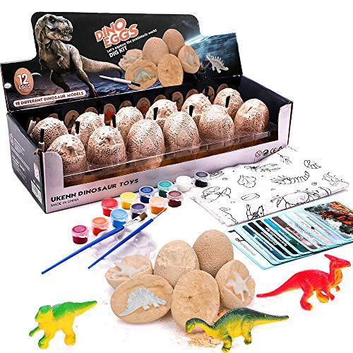 Lekebaby Dinosaur Eggs Dig Kit Dinosaur Excavation Kits with 12 Unique Dinosaur Toys Dino Egg Kit for Kids Easter Party Archaeology Paleontology Educational Science Gift Lekebaby Dinosaur Eggs Dig Kit Dinosaur Excavation Kits with 12 Unique Dinosaur Toys Dino Egg Kit for Kids Easter Party Archaeology Paleontology Educational Science Gift