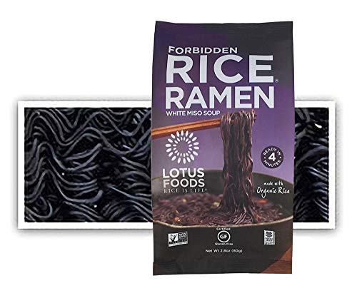 Lotus Foods Rice Ramen Noodles  Forbidden Rice with Miso Soup  10 Count