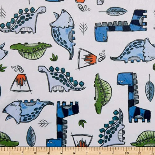 Exclusive Shannon Studio Digital Minky Cuddle Jurassic Snow Fabric by the Yard