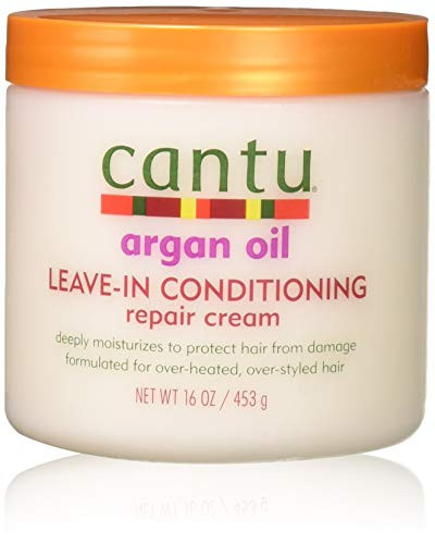 Cantu Argan Oil Leave-In Conditioner Repair Cream 16 Ounce 473ml 3 Pack