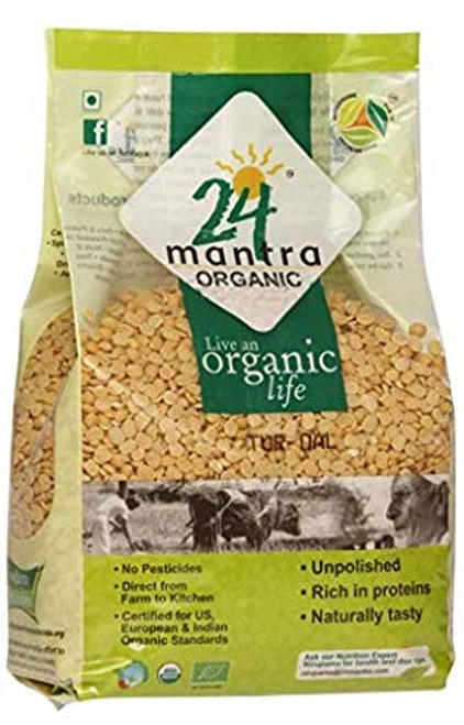 Organic Toor Dal - Organic Split Pigeon Peas Toor Dal -USDA Certified Organic - European Union Certified Organic -Pesticides Free - Adulteration Free - Sodium Free - 4 Lbs - 24 Mantra Organic Organic Toor Dal - Organic Split Pigeon Peas Toor Dal -USDA Certified Organic - European Union Certified Organic -Pesticides Free - Adulteration Free - Sodium Free - 4 Lbs - 24 Mantra Organic