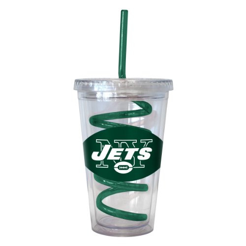 NFL New York Jets Tumbler with Swirl Straw  16-ounce NFL New York Jets Tumbler with Swirl Straw  16-ounce