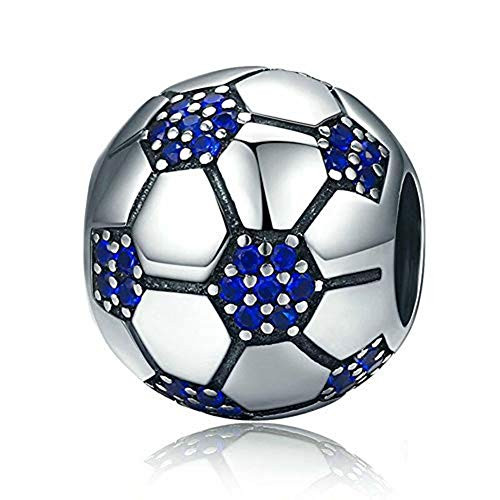 Fans of Volleyball Bead Charm 925 Sterling Silver Sport Bead Fit Original Bracelet Blue Football Charm