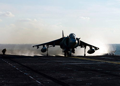 Posterazzi Poster Print Collection an AV-8B Harrier Jet Launches from the Flight Deck Aboard Uss Kearsarge Stocktrek Images  17 x 11  Multicolored