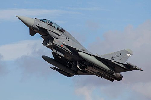 Posterazzi Poster Print Collection a Spanish Air Force Typhoon Jet Taking Timm Ziegenthaler-Stocktrek Images  17 x 11  Multicolored