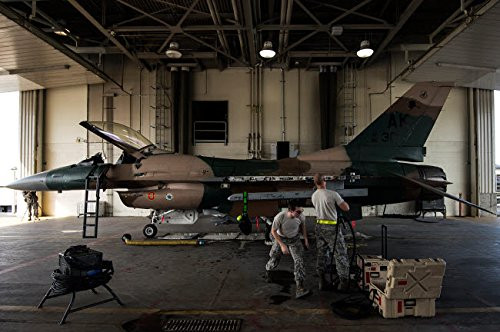 Posterazzi Poster Print Collection Airmen Repair the Weapons Systems on an F-16C Fighting Falcon Stocktrek Images  17 x 11  Multicolored