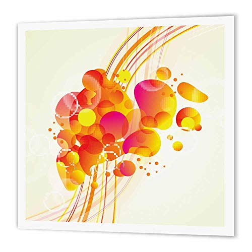 3dRose ht1111683 Pink and Yellow Celebration Explosion Abstract-Iron on Heat Transfer for Material  10 by 10-Inch  White