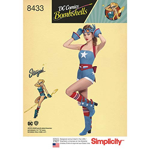 Simplicity 8433 DC Comics Women s Bombshell Stargirl Costume Sewing Pattern  Size 16-24