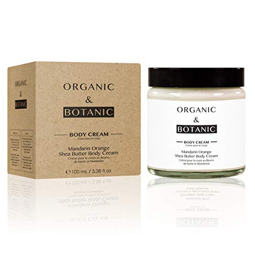 Organic   Botanic Vegan Mandarin Orange Shea Butter Hydrating Body Cream 100ml for Dry and Sensitive Skin- Premium Vegan Skincare For All Skin Types- Made In The UK-