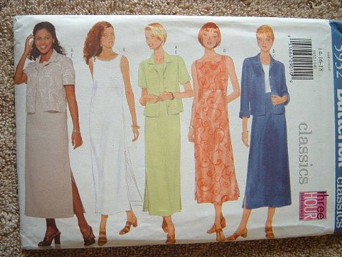 MISSES-MISSES PETITE JACKET   DRESS - SIZE 14-16-18 BUTTERICK FAST   EASY CLASSICS 3 HOUR SEWING PATTERN  5932