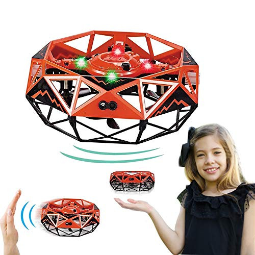 Hand Operated Drones for Kids or Adults Mini Drone with 360 Degrees Rotating  Flying Ball for Kids and Adult  Indoor Hand Drone Red
