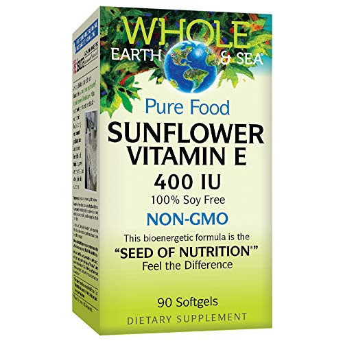 Whole Earth   Sea from Natural Factors  Sunflower Vitamin E 400 IU  Whole Food Supplement  90 softgels 90 Servings