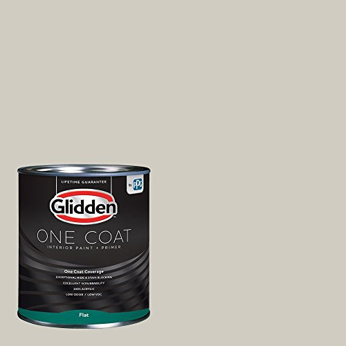 Glidden Interior Paint  Primer  Greige-Whiskers  One Coat  Flat  1-Quart